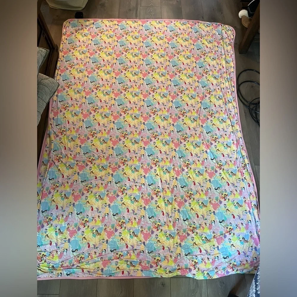 RARE Bamboo Bliss Jumbo Disney Princess Big Girl Bed Quilt Blanket Approx 80x65